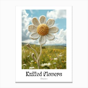 Knitted Flowers Daisies 9 Canvas Print
