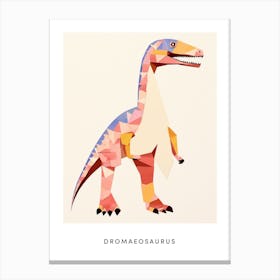 Nursery Dinosaur Art Dromaeosaurus 2 Poster Canvas Print