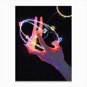 Neon Hand Canvas Print