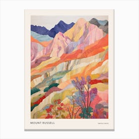 Mount Russell United States 1 Colourful Mountain Illustration Poster Canvas Print