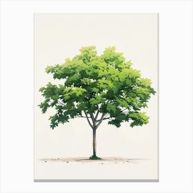 Chestnut Tree Pixel Illustration 3 Canvas Print
