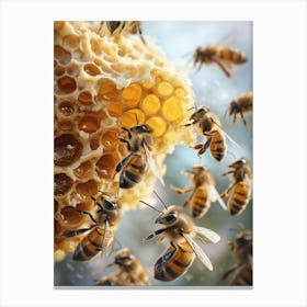 Halictidae Bee Storybook Illustration 20 Canvas Print