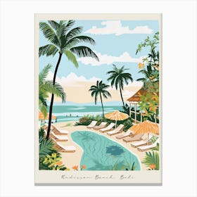 Poster Of Radisson Beach, Bali, Indonesia, Matisse And Rousseau Style 3 Canvas Print