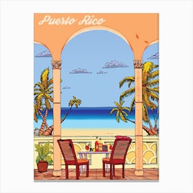 Puerto Rico, Coast Under The Arch Canvas Print