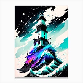 Lighthouse In The Ocean 5 Canvas Print