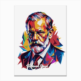 Sigmund Freud 02 Portrait WPAP Pop Art Canvas Print