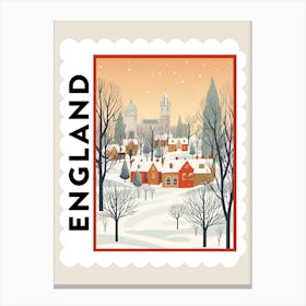 Retro Winter Stamp Poster Windsor United Kingdom Canvas Print