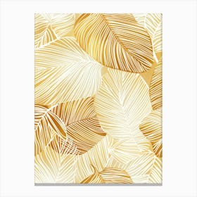 Gold Leaves Seamless Pattern Canvas Print