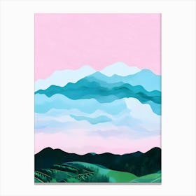 Pink Mountains Canvas Print