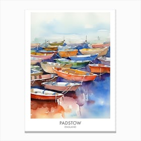 Padstow 2 Watercolour Travel Poster Canvas Print