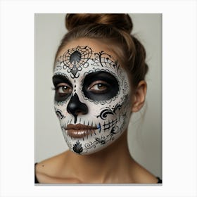 Day Of The Dead Makeup Canvas Print