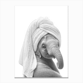 Elephant In A Towel Canvas Print