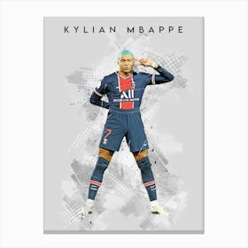 Kylian Mbappe Street Art Canvas Print