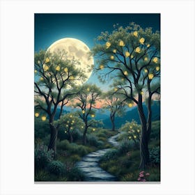 Moonlit Forest Canvas Print