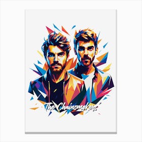 The Chainsmokers 01 Portrait Music Icon WPAP Pop Art Style Canvas Print