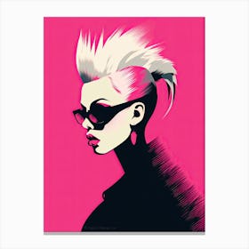 Punked Out Pink Minimalism: Bold and Edgy Canvas Print