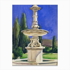 Marble Fountain In Italy, John Singer Sargent Canvas Print