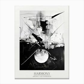 Harmony Abstract Black And White 8 Poster Canvas Print