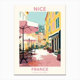 Nice, France, Flat Pastels Tones Illustration 2 Poster Canvas Print