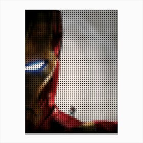 Ant Man & Iron Man In A Pixel Dots Art Style Canvas Print