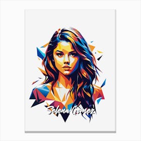 Selena Gomez 04 Portrait Music Icon WPAP Pop Art Style Canvas Print