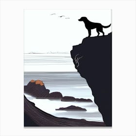 Dog On Cliff Canvas Print