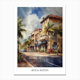 Boca Raton Watercolor 2 Travel Poster Canvas Print