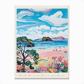 Poster Of North Berwick Beach, East Lothian, Scotland, Matisse And Rousseau Style 2 Canvas Print