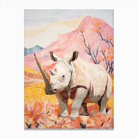 Pastel Rhino 2 Canvas Print