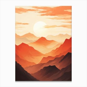 Sunset Mountain Landscape Canvas Print