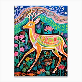 Maximalist Animal Painting Gazelle 2 Canvas Print