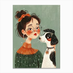 Girl With Dog 6 Canvas Print