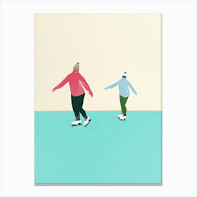 Ice Skating Illustration Canvas Print