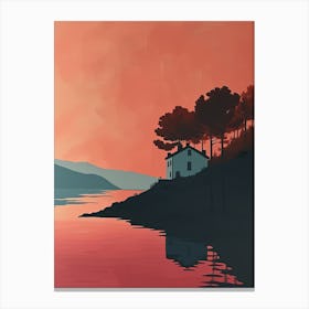 House On The Lake, Minimalism Canvas Print