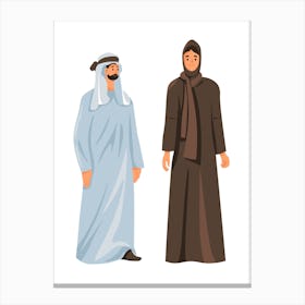 United Arab Emirates Man And Woman In Clothes Canvas Print