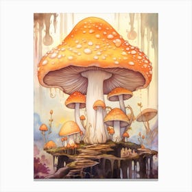 Storybook Mushrooms 4 Canvas Print