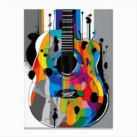 Colourful Abstract Acoustic Guitar Canvas Print