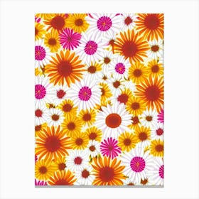 Oxeye Daisy Floral Print Warm Tones 1 Flower Canvas Print