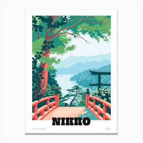 Nikko Japan 7 Colourful Travel Poster Canvas Print
