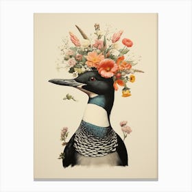 Bird With A Flower Crown Loon 4 Canvas Print