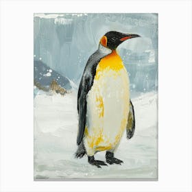 King Penguin Laurie Island Colour Block Painting 3 Canvas Print