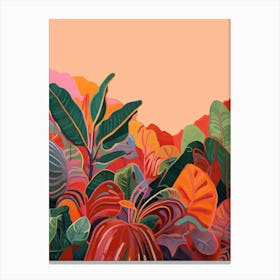 Boho Plant Painting Croton 3 Canvas Print
