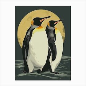Emperor Penguin Half Moon Island Minimalist Illustration 4 Canvas Print