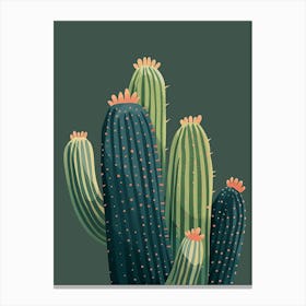 Melocactus Cactus Minimalist Abstract Illustration 1 Canvas Print
