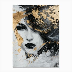 Gold And Black 61 Canvas Print