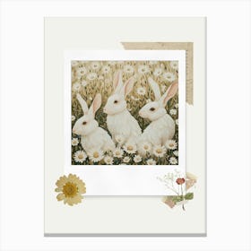 Scrapbook White Rabbits Fairycore Painting 3 Canvas Print