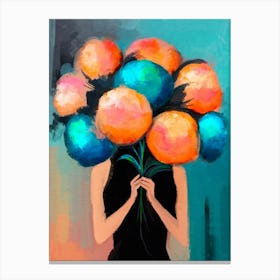 Holding Balloons Canvas Print