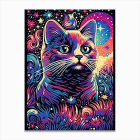 Nebula Clawsome, Psychedelic Cats series Canvas Print