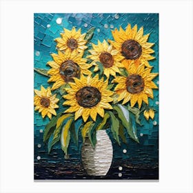 Sunflowers In A Vase 14 Canvas Print