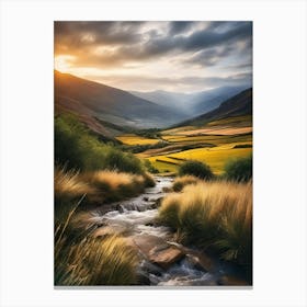 Valley At Sunset Canvas Print